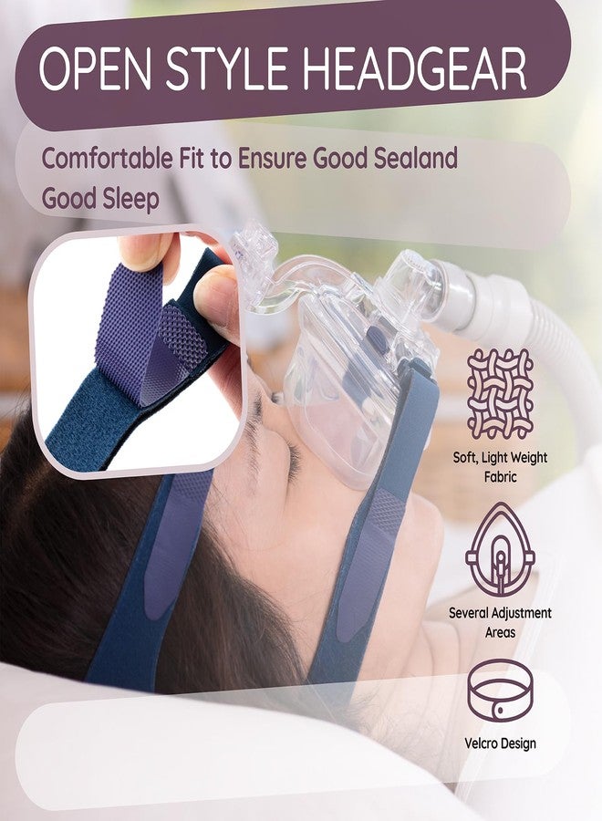 Ximoon Quattro Air CPAP Headgear Strap Compatible with Resmed Mirage Quattro Frame Full Face Mask Adjustable C Pap Headband Replacement for Mirage - Medium/Standard - Image 3